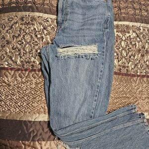 Classic High-Rise Distressed Women’s Jeans - Light Blue